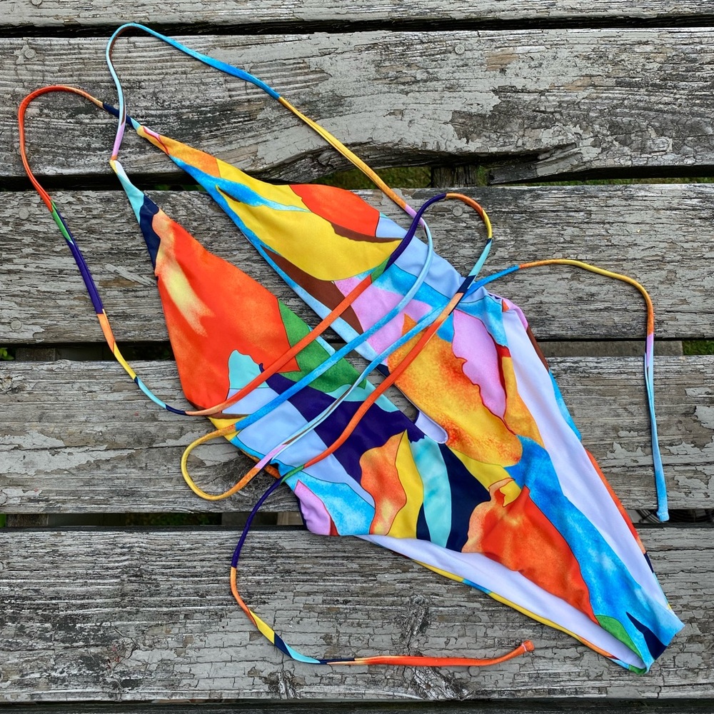 Colorful one piece swimsuit